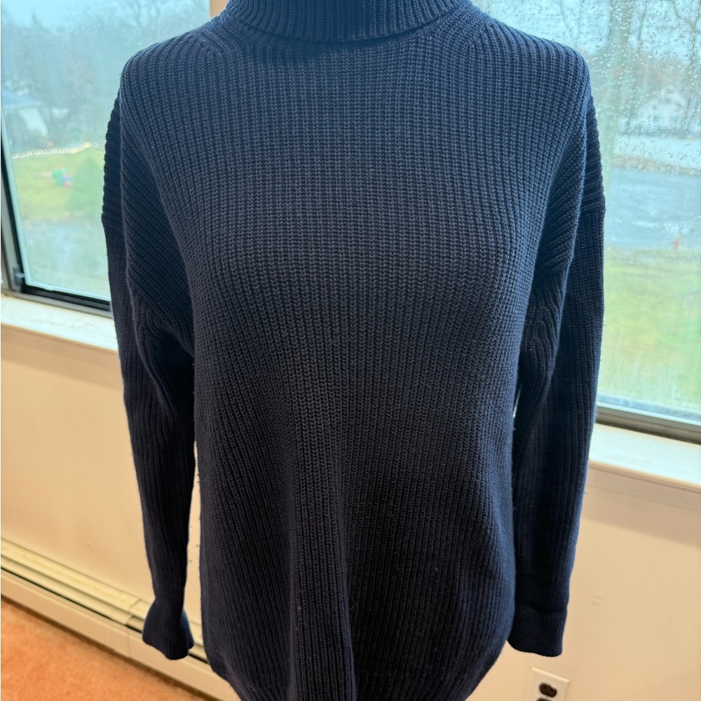 Cozy Navy Blue Knit Sweater - Picture 2 of 6